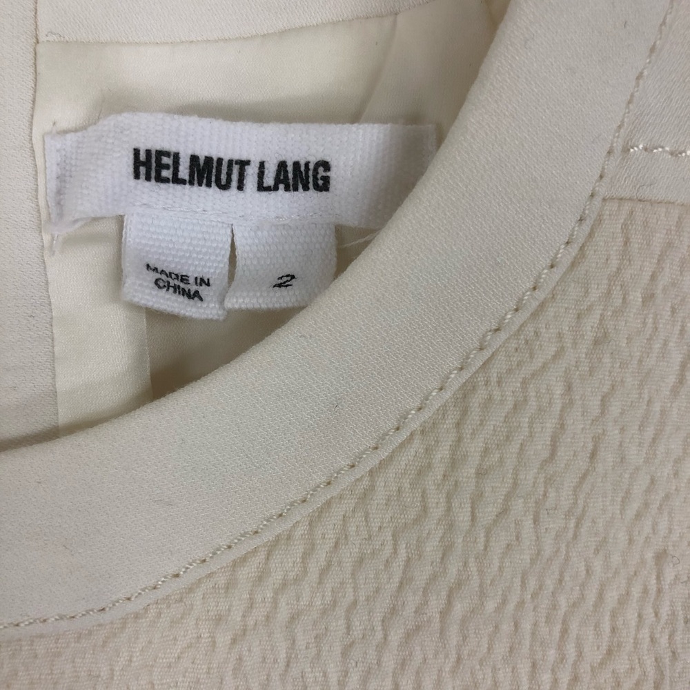 Helmut Lang Sheath Dress White Cream Textured Mini - Picture 2 of 8